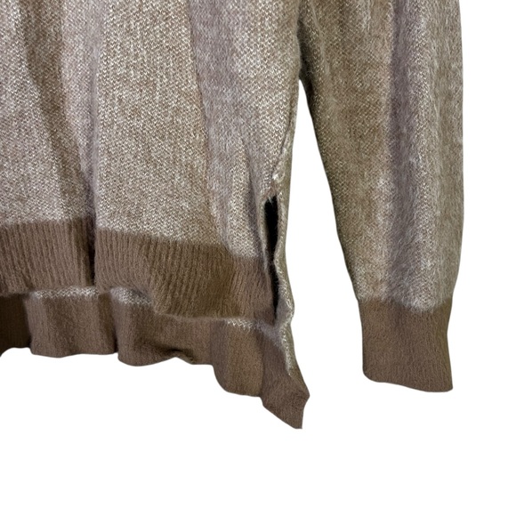 FOR THE REPUBLIC Oversized V-Neck Knit Sweater Womens L Brown Oversized Neutral - Picture 5 of 8